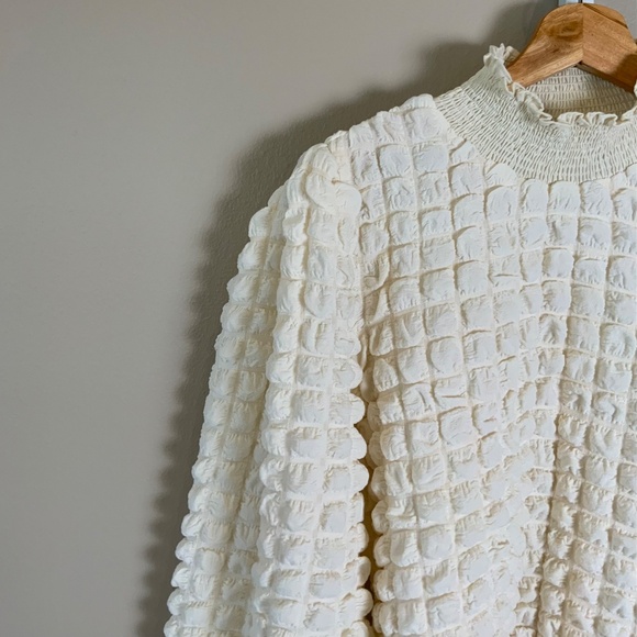 Anthropologie Endless Rose Textured Puff-Sleeve Blouse - Picture 9 of 16